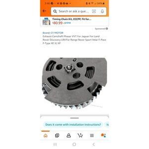 Jaguar Land Rover Exhaust Camshaft Phaser VVT Timing Chain Kit CY Motor For XE X